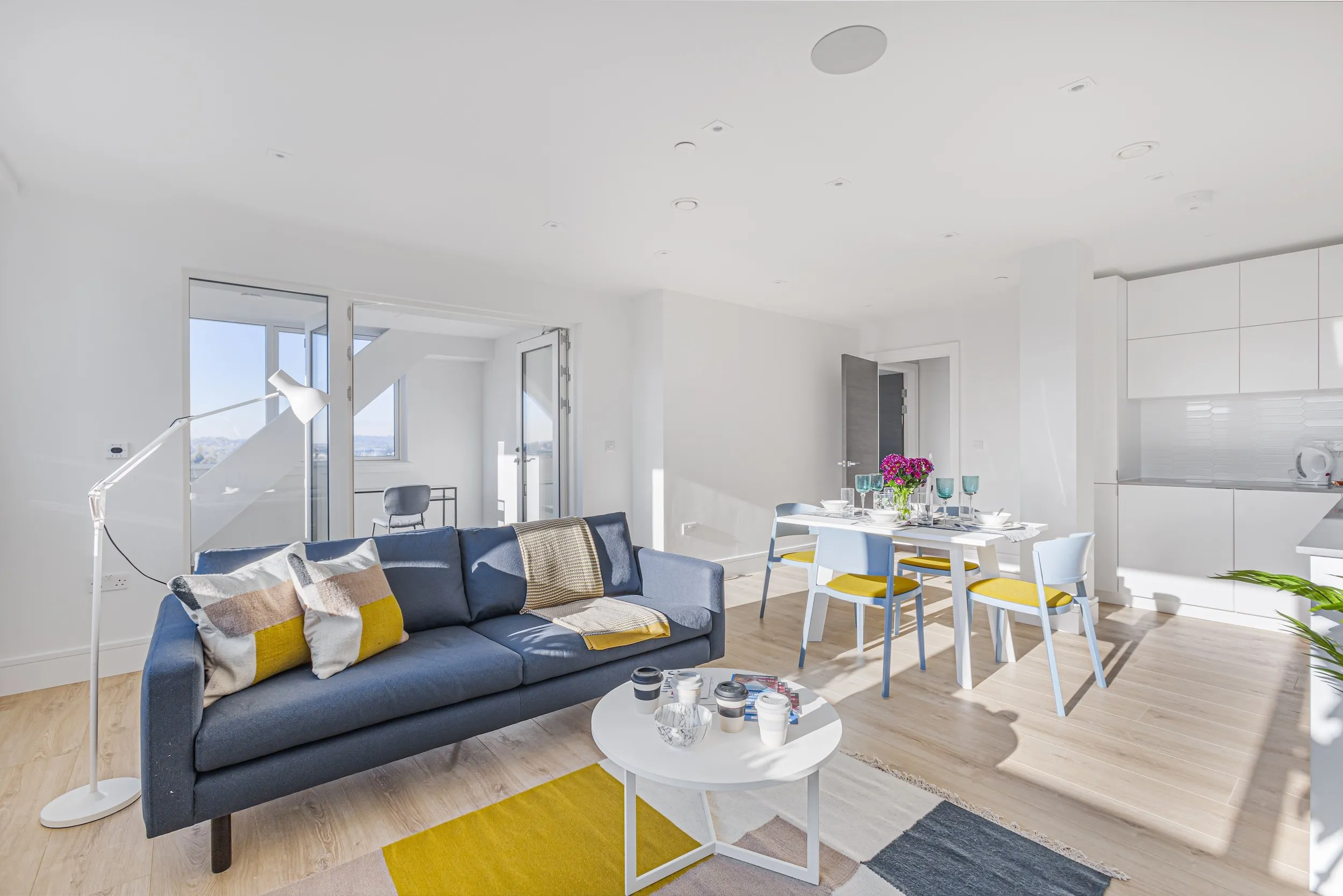 Living area in a three-bedroom apartment at Vonder Wembley