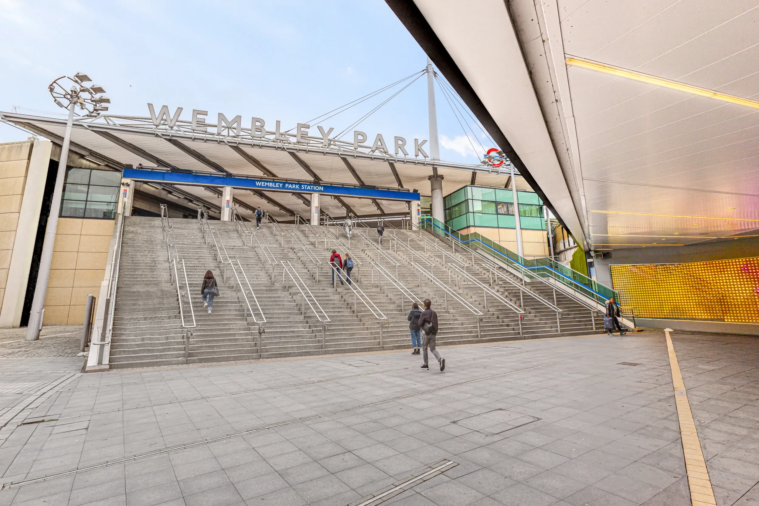 Wembley Park station entrance on Olympic Way, a short walk from Vonder Wembley